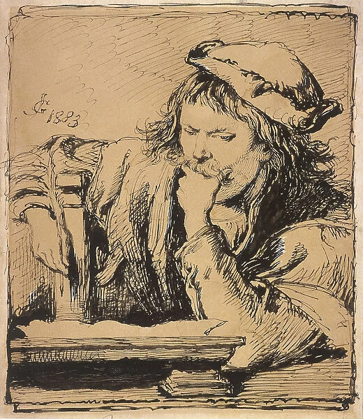 Young Man with a Book, 1883. Artist: Sir John Gilbert