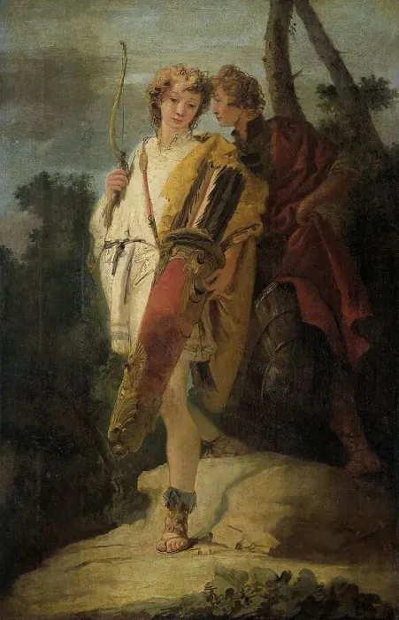 Framed Print : Young Man with Bow and large Quiver and his Companion with a Shield, formerly entitled Telemachus an Creator: Giovanni Battista Tiepolo Framed Print : Young Man with Bow and large Quiver and his Companion with a Shield, formerly entitled Telemachus an Creator: Giovanni Battista Tiepolo