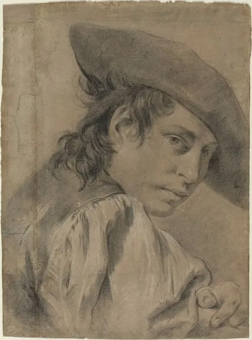 Framed Print : A Young Man in a Broad Hat, c. 1745. Creator: Giovanni Battista Piazzetta Framed Print : A Young Man in a Broad Hat, c. 1745. Creator: Giovanni Battista Piazzetta