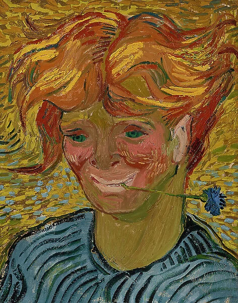 Young Man With Cornflower, 1890. Creator: Gogh, Vincent, van (1853-1890)