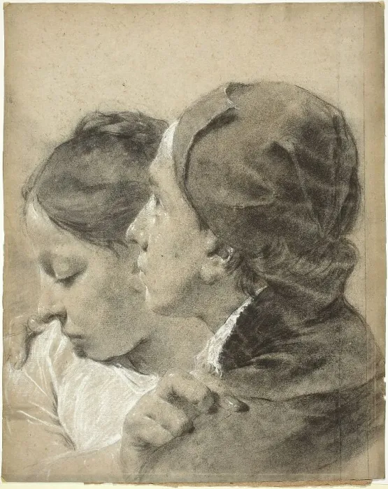 Framed Print : A Young Man Embracing a Girl, c. 1743. Creator: Giovanni Battista Piazzetta Framed Print : A Young Man Embracing a Girl, c. 1743. Creator: Giovanni Battista Piazzetta