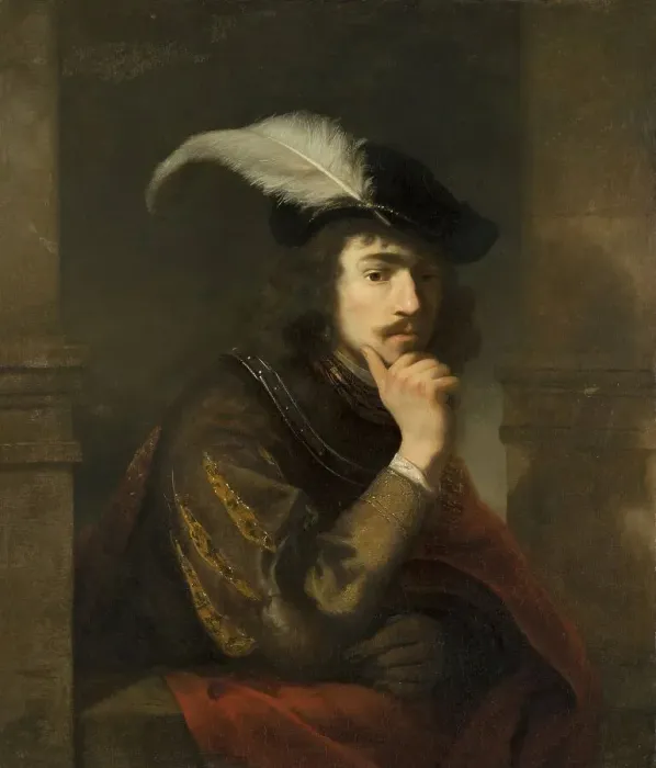 Framed Print : Young Man in a Feathered Cap, 1647. Creator: Ferdinand Bol Framed Print : Young Man in a Feathered Cap, 1647. Creator: Ferdinand Bol