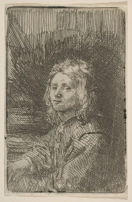 Framed Print : Young Man, Half-Length, 1620-69. Creator: Workshop of Rembrandt (Rembrandt van Rijn Framed Print : Young Man, Half-Length, 1620-69. Creator: Workshop of Rembrandt (Rembrandt van Rijn