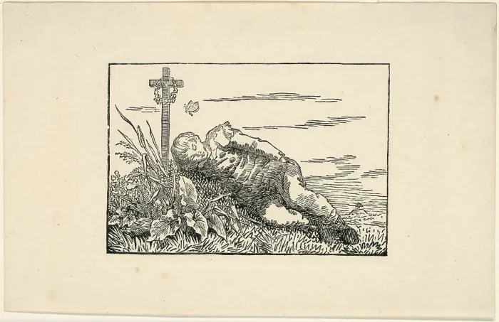 Framed Print : Young Man Lying on a Grave, 1803-04. Creator: Caspar David Friedrich Framed Print : Young Man Lying on a Grave, 1803-04. Creator: Caspar David Friedrich