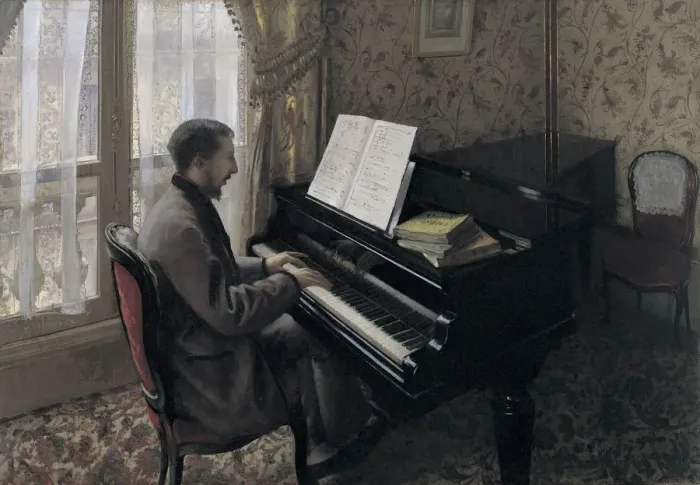 Framed Print : Young Man Playing the Piano (Martial Caillebotte), 1876 Framed Print : Young Man Playing the Piano (Martial Caillebotte), 1876