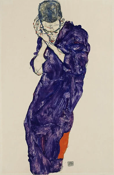Young Man in Purple Robe with crossed hands, 1914