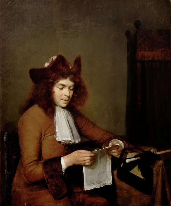 Framed Print : Young Man Reading, c1680. Creator: Gerard Terborch II Framed Print : Young Man Reading, c1680. Creator: Gerard Terborch II