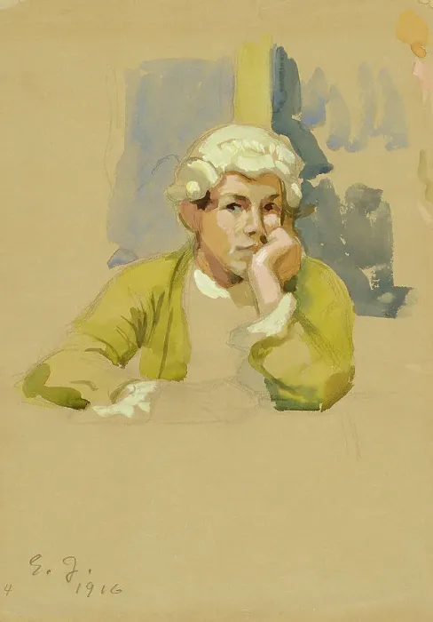 Framed Print : Young Man in Rococo Attire, 1916. Creator: Eero Jarnefelt Framed Print : Young Man in Rococo Attire, 1916. Creator: Eero Jarnefelt