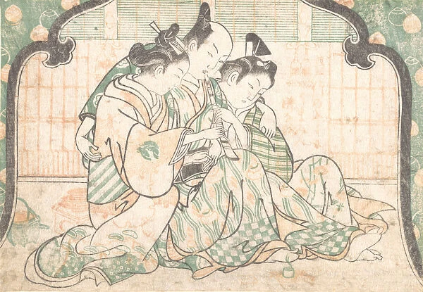 A Young Man Seated between Two Women, ca. 1749. ca. 1749. Creator: Okumura Masanobu