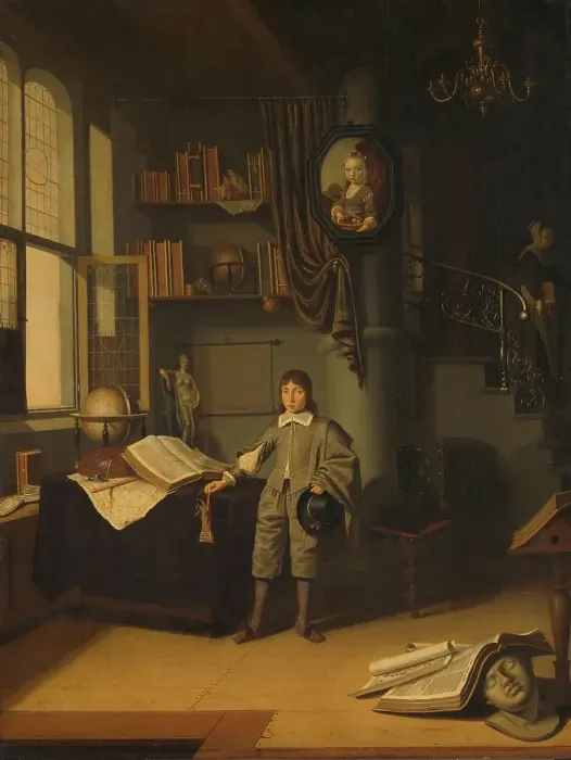 Framed Print : Young Man in a Study, 1640-1650. Creator: Adriaen van Gaesbeeck Framed Print : Young Man in a Study, 1640-1650. Creator: Adriaen van Gaesbeeck