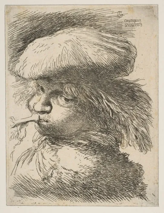 Framed Print : Young man with a trumpet facing left, from the series of Small Heads in Oriental... ca Framed Print : Young man with a trumpet facing left, from the series of Small Heads in Oriental... ca