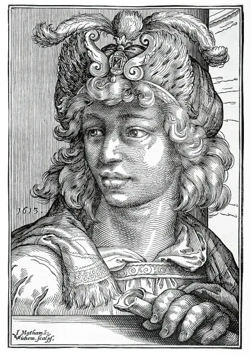 Framed Print : Young Man with a Turban, 1613. Creator: Christoffel van Sichem I Framed Print : Young Man with a Turban, 1613. Creator: Christoffel van Sichem I