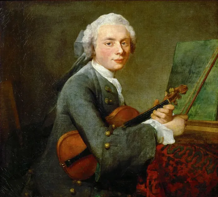Framed Print : Young Man with a Violin. Charles Théodose Godefroy (1718-1796), eldest son of the jeweler Charles Go Creator: Chardin, Jean-Baptiste Siméon (1699-1779) Framed Print : Young Man with a Violin. Charles Théodose Godefroy (1718-1796), eldest son of the jeweler Charles Go Creator: Chardin, Jean-Baptiste Siméon (1699-1779)
