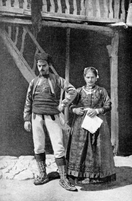 Framed Print : A young married couple, Macedonia, 1922. Artist: HB Crook Framed Print : A young married couple, Macedonia, 1922. Artist: HB Crook
