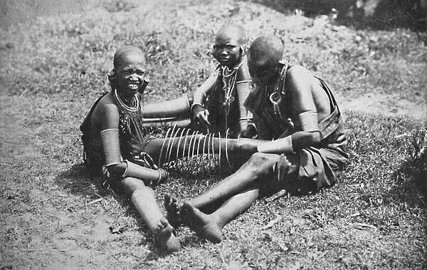 Three young Masai women, 1912