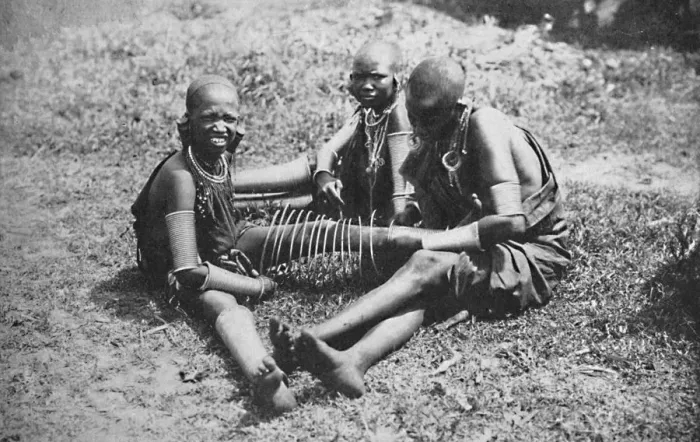 Framed Print : Three young Masai women, 1912 Framed Print : Three young Masai women, 1912