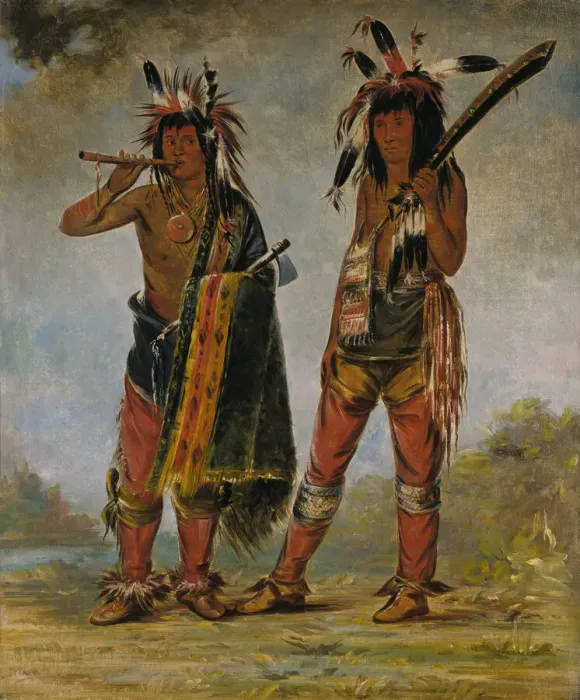 Framed Print : Two Young Men, 1835 or 1836. Creator: George Catlin Framed Print : Two Young Men, 1835 or 1836. Creator: George Catlin