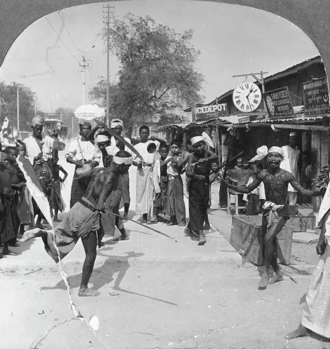 Framed Print : Young men performing a sword dance, Burma, 1908. Artist: Stereo Travel Co Framed Print : Young men performing a sword dance, Burma, 1908. Artist: Stereo Travel Co