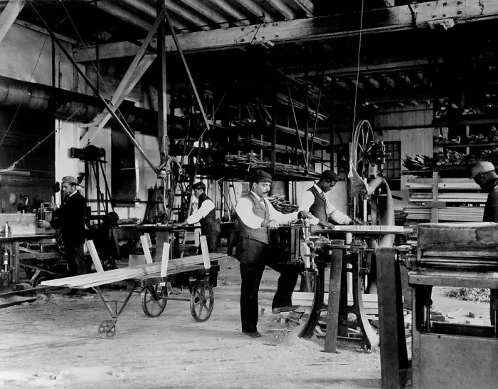 Framed Print : Young men training in woodworking at Hampton Institute, Hampton, Virginia, 1899 or 1900. Creator: Frances Benjamin Johnston Framed Print : Young men training in woodworking at Hampton Institute, Hampton, Virginia, 1899 or 1900. Creator: Frances Benjamin Johnston