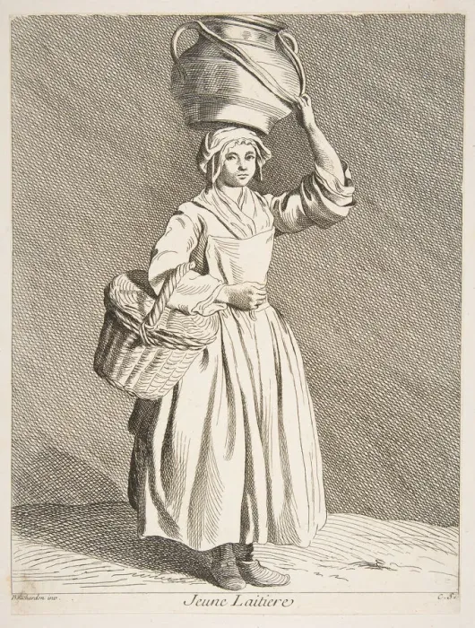 Framed Print : Young Milkmaid, 1737. Creator: Caylus, Anne-Claude-Philippe de Framed Print : Young Milkmaid, 1737. Creator: Caylus, Anne-Claude-Philippe de