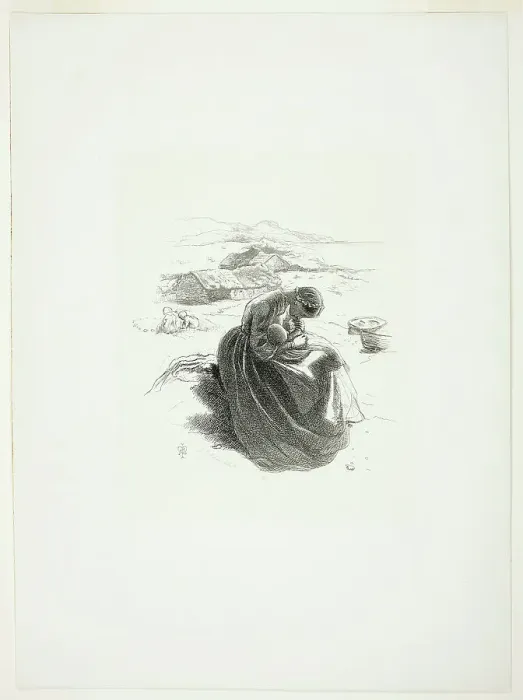 Framed Print : The Young Mother, 1857. Creator: John Everett Millais Framed Print : The Young Mother, 1857. Creator: John Everett Millais