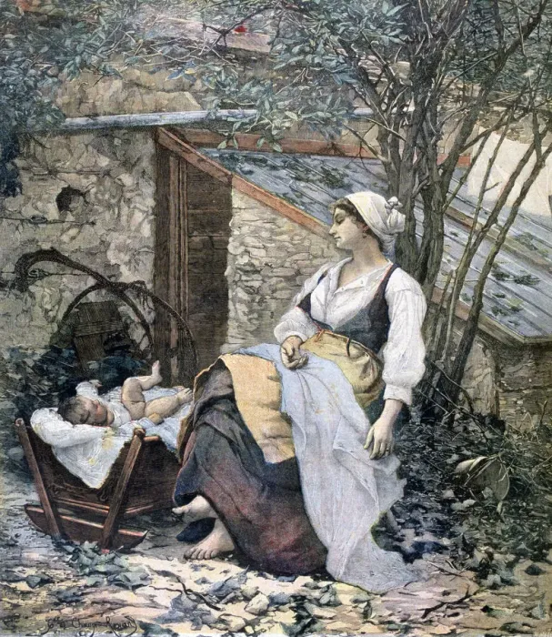 Framed Print : Young Mother, 1891. Artist: Henri Meyer Framed Print : Young Mother, 1891. Artist: Henri Meyer