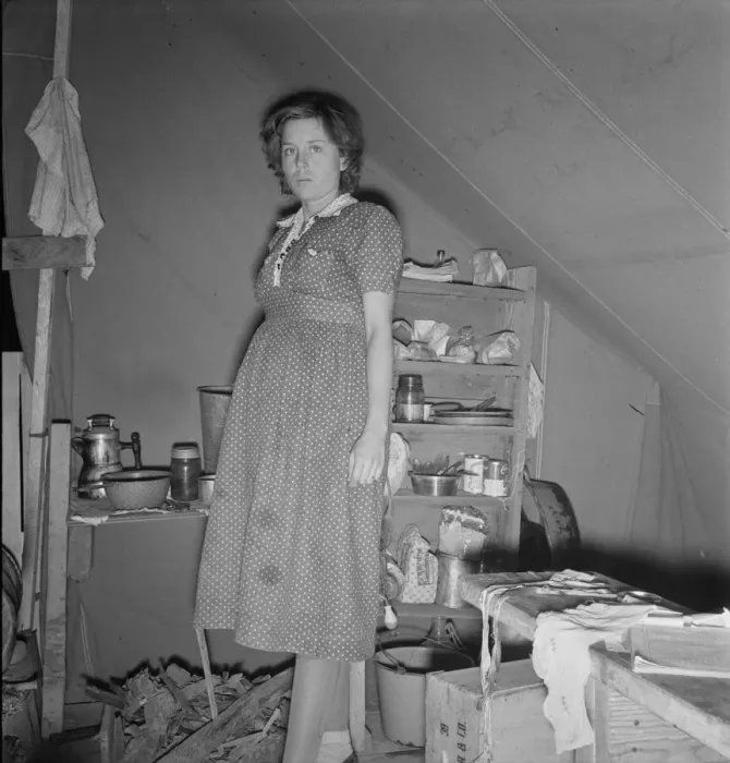 Framed Print : Young mother, aged twenty-two, has one little girl... FSA, Merrill, Klamath County, Oregon, 1939. Creator: Dorothea Lange Framed Print : Young mother, aged twenty-two, has one little girl... FSA, Merrill, Klamath County, Oregon, 1939. Creator: Dorothea Lange