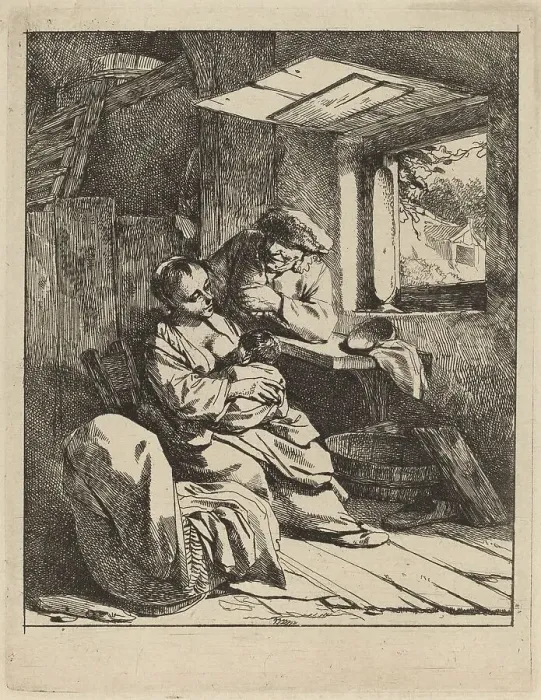 Framed Print : The Young Mother. Creator: Cornelis Bega Framed Print : The Young Mother. Creator: Cornelis Bega