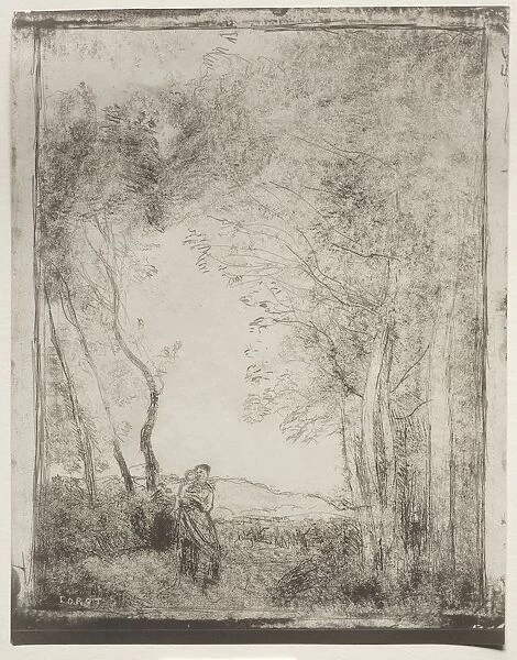 A Young Mother at the Entrance of a Wood, original impression 1856, printed in 1921