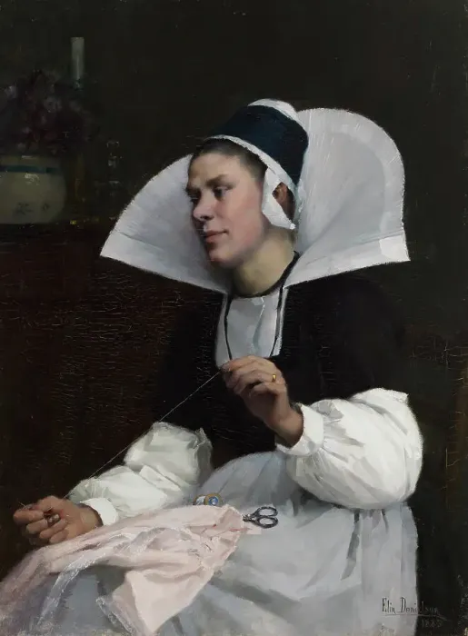 Framed Print : Young Mother; Girl from Brittany, 1885. Creator: Elin Danielson-Gambogi Framed Print : Young Mother; Girl from Brittany, 1885. Creator: Elin Danielson-Gambogi