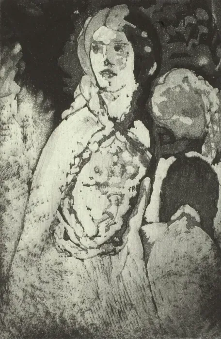 Framed Print : Young Muse, 1920. Creator: Arthur Davies Framed Print : Young Muse, 1920. Creator: Arthur Davies