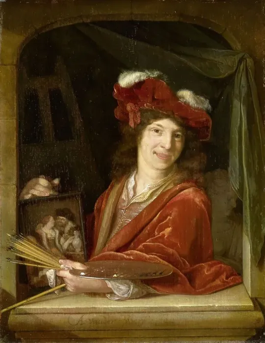 Framed Print : A young Painter, 1670-1690. Creator: Adriaen van der Werff Framed Print : A young Painter, 1670-1690. Creator: Adriaen van der Werff