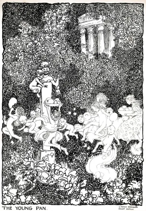 Framed Print : The Young Pan - Stage One, c1920. Artist: W Heath Robinson Framed Print : The Young Pan - Stage One, c1920. Artist: W Heath Robinson