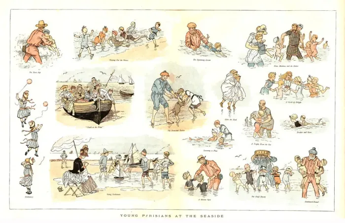 Framed Print : Young Parisians at the Seaside, 1888. Creator: Mars Framed Print : Young Parisians at the Seaside, 1888. Creator: Mars