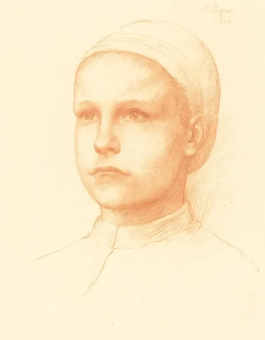 Framed Print : Young Peasant (Jeune paysanne), 1904. Creator: Alphonse Legros Framed Print : Young Peasant (Jeune paysanne), 1904. Creator: Alphonse Legros