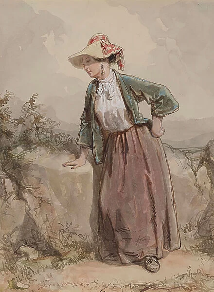 Young Peasant Woman, 1855-1857. Creator: Paul Gavarni