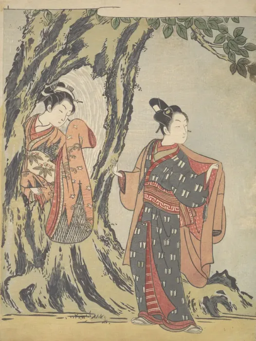 Framed Print : Two Young People, 1725-1770. 1725-1770. Creator: Suzuki Harunobu Framed Print : Two Young People, 1725-1770. 1725-1770. Creator: Suzuki Harunobu