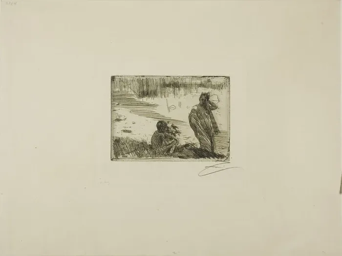 Framed Print : Young People Bathing, 1894. Creator: Anders Leonard Zorn Framed Print : Young People Bathing, 1894. Creator: Anders Leonard Zorn
