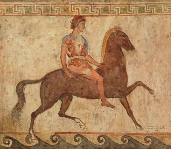 Framed Print : Young Rider, copy after a mural in a Neapolitan museum, 1901. Creator: Werner von Hausen Framed Print : Young Rider, copy after a mural in a Neapolitan museum, 1901. Creator: Werner von Hausen