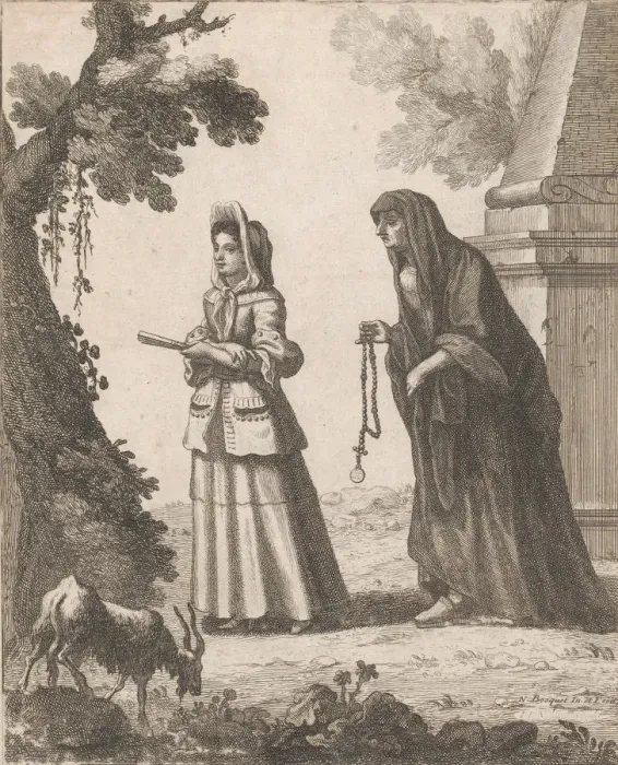 Framed Print : Young Roman Girl Going for a Walk, 1648-1700. 1648-1700. Creator: Nicholas Boucquet Framed Print : Young Roman Girl Going for a Walk, 1648-1700. 1648-1700. Creator: Nicholas Boucquet