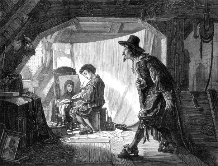 Framed Print : Young Rubens surprised by his master, Van Noort, 1875. Artist: Steven Arad Allen Framed Print : Young Rubens surprised by his master, Van Noort, 1875. Artist: Steven Arad Allen