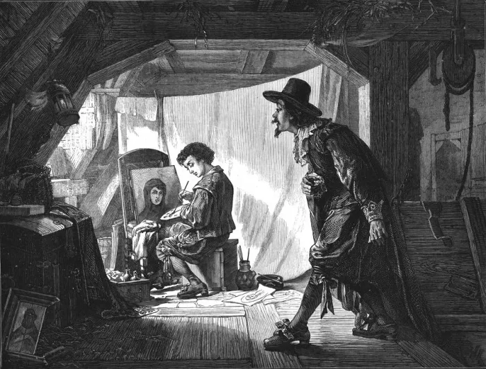 Framed Print : Young Rubens surprised by his master, Van Oort, (1875) Framed Print : Young Rubens surprised by his master, Van Oort, (1875)