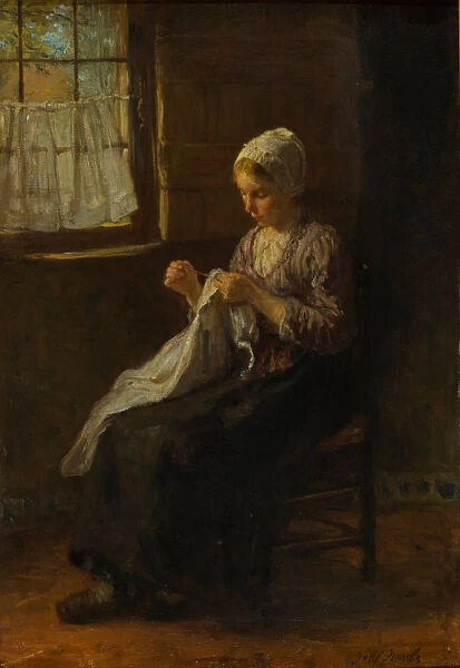 The young seamstress, c. 1880. Artist: Israels, Jozef (1824-1911)