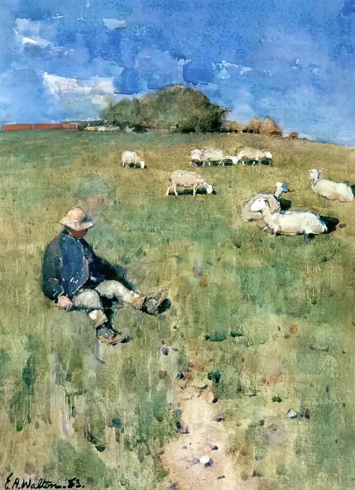 Framed Print : The Young Shepherd, 1883. Creator: Edward Arthur Walton