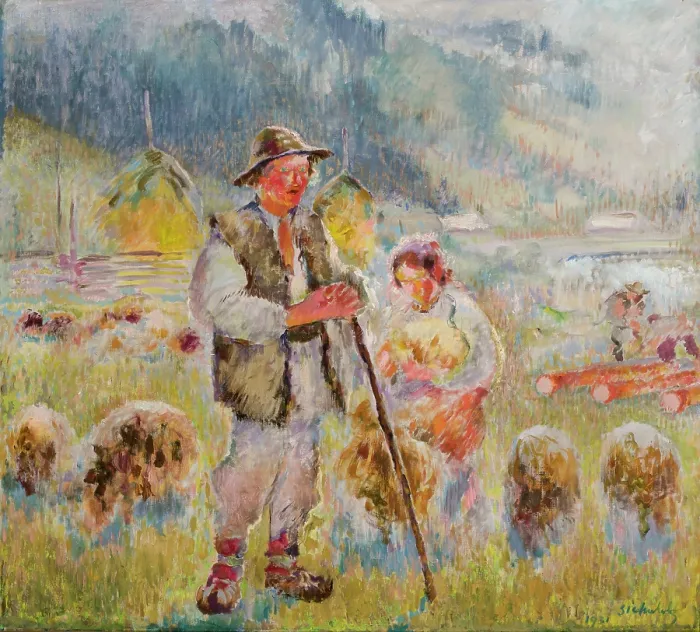 Framed Print : Young Shepherd, 1931. Creator: Kazimierz Sichulski Framed Print : Young Shepherd, 1931. Creator: Kazimierz Sichulski