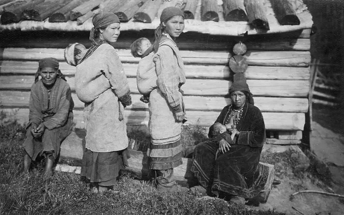 Framed Print : Young Shoria Women with Children, 1913. Creator: GI Ivanov Framed Print : Young Shoria Women with Children, 1913. Creator: GI Ivanov