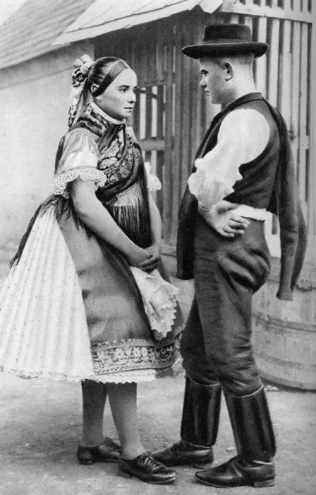 Framed Print : A young Slovak couple, Hungary, 1926. Artist: AW Cutler Framed Print : A young Slovak couple, Hungary, 1926. Artist: AW Cutler