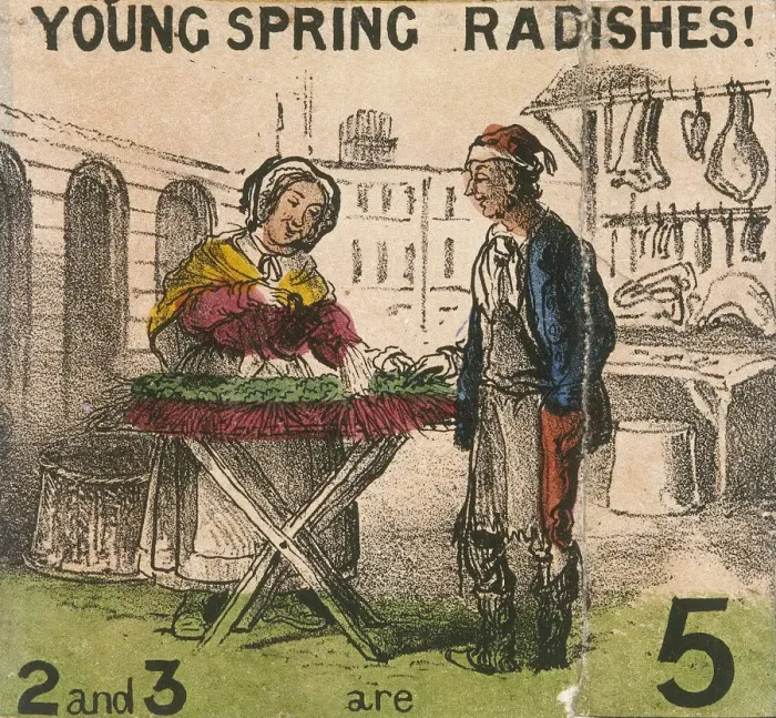 Framed Print : Young Spring Radishes!, Cries of London, c1840. Artist: TH Jones Framed Print : Young Spring Radishes!, Cries of London, c1840. Artist: TH Jones