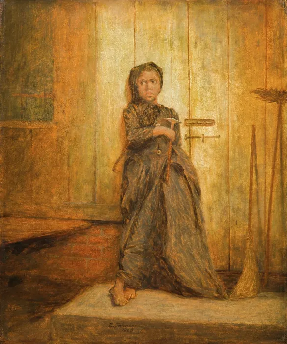 Framed Print : The Young Sweep, 1863. Creator: Eastman Johnson