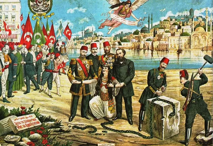 Framed Print : Young Turk Revolution: Liberty, Equality, Fraternity, 1908. Creator: Christidis, Sotiris (1858-1940) Framed Print : Young Turk Revolution: Liberty, Equality, Fraternity, 1908. Creator: Christidis, Sotiris (1858-1940)